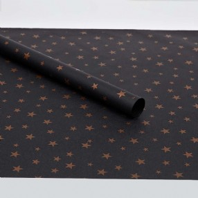 Yıldız Desenli Ambalaj Kağıdı (siyah pelür)
