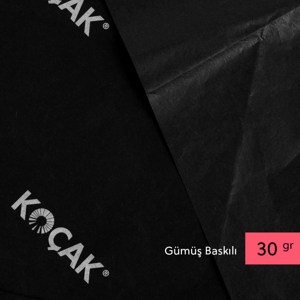 Siyah Pelür Kağıdına (30gr) Logo baskı (500 adet 50x70cm)