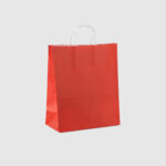 Logo Baskılı Kırmızı Poşet (M - Orta Boy) 25x31x12cm