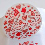 LOVE desenli Sticker4 cm çap