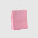 Logo Baskılı Pembe Poşet (M - Orta Boy) 25x31x12cm