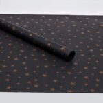 Yıldız Desenli Ambalaj Kağıdı (siyah pelür)50x70cm - Görsel 5