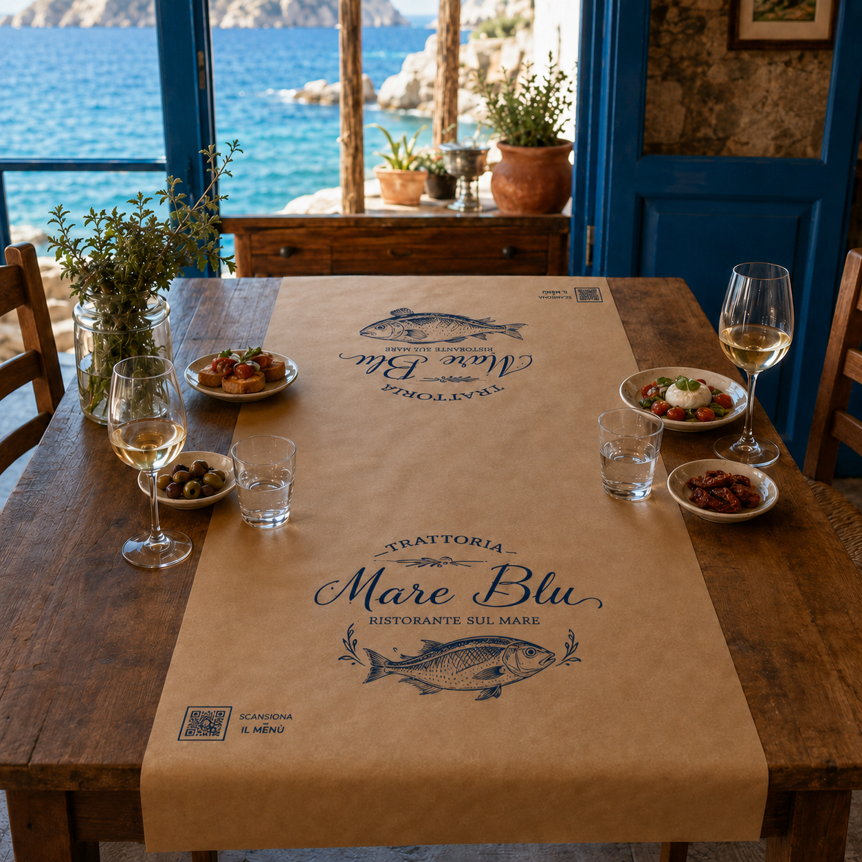 runner Logo Baskılı Table Runner Servis Kağıdı - Görsel 1